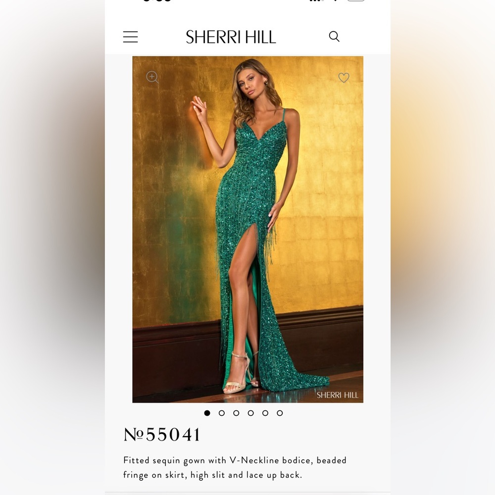 Sherri Hill 55041 Black Sequin Fringe Prom Dress, size 2